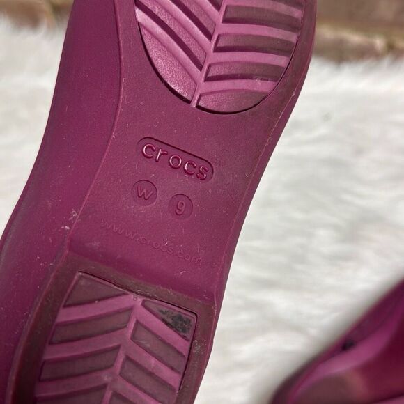 Crocs Womens Mammoth Magenta Pink Fleece Lined Pointed Toe Ballet Flats Size 9 - Picture 8 of 9